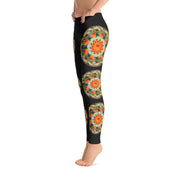 Red Nasturtium Mandala Leggings - 57 Peaks